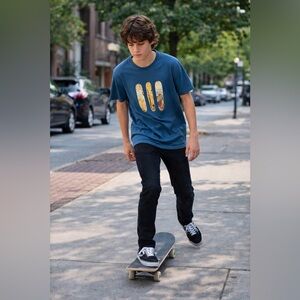 Paul Smith Skateboard‎ Teal 100% Cotton Crew Tee. Men’s XL. Rare!